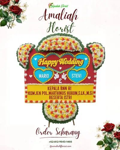 Karangan Papan Bunga Pernikahan di Kesesirejo